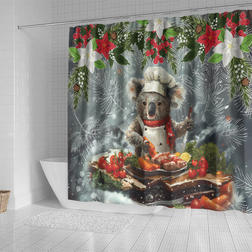 Koala Chef Christmas in July Shower Curtain