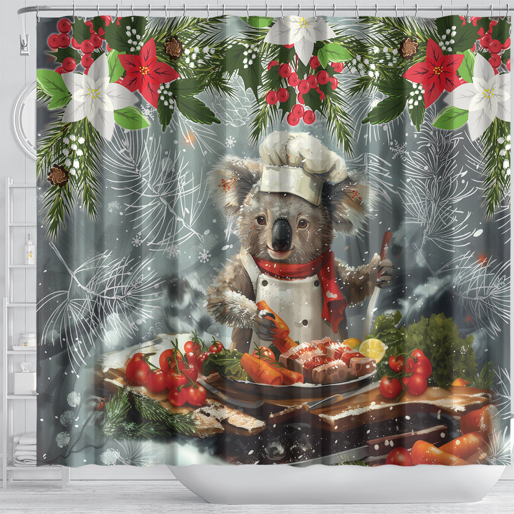 Koala Chef Christmas in July Shower Curtain