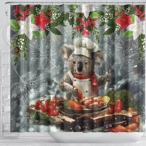 Koala Chef Christmas in July Shower Curtain