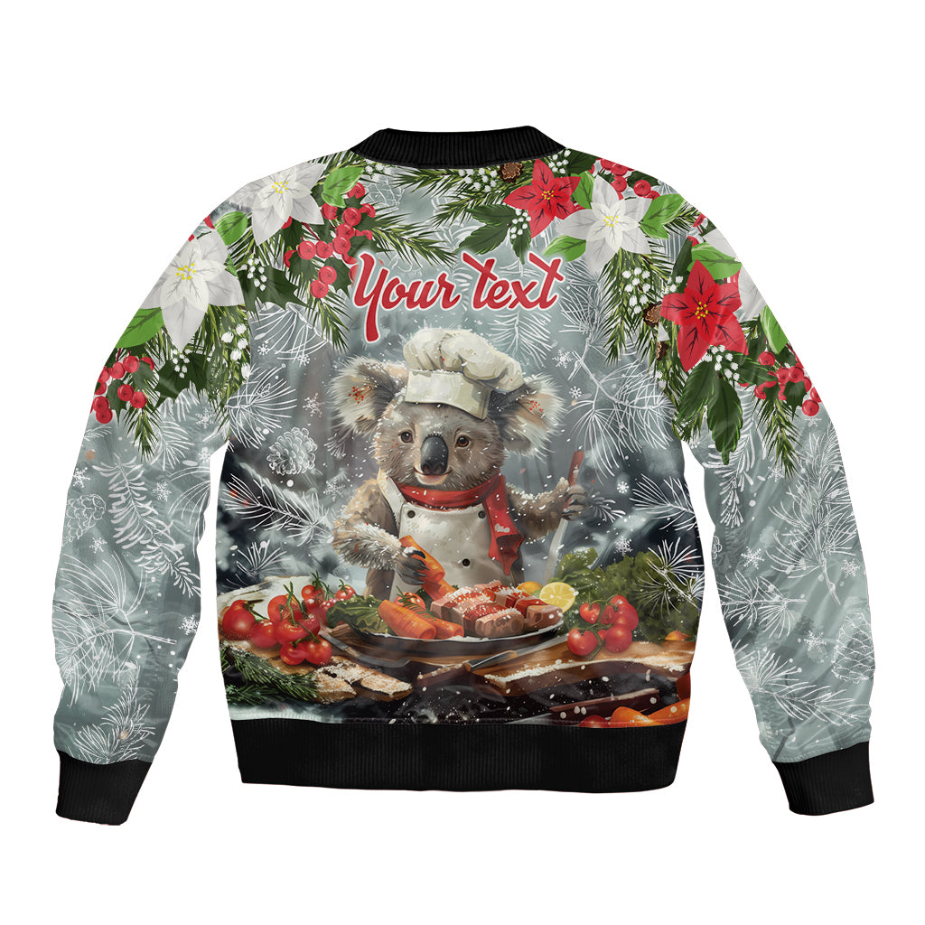 Personalised Koala Chef Christmas in July Sleeve Zip Bomber Jacket