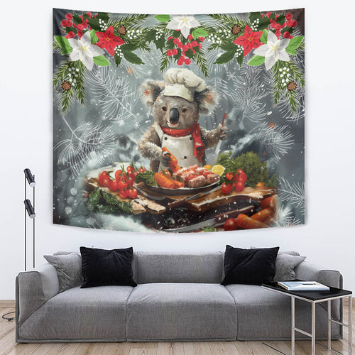 Koala Chef Christmas in July Tapestry