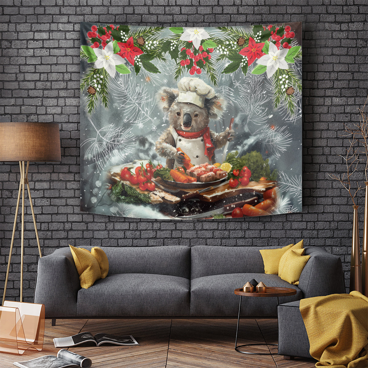 Koala Chef Christmas in July Tapestry