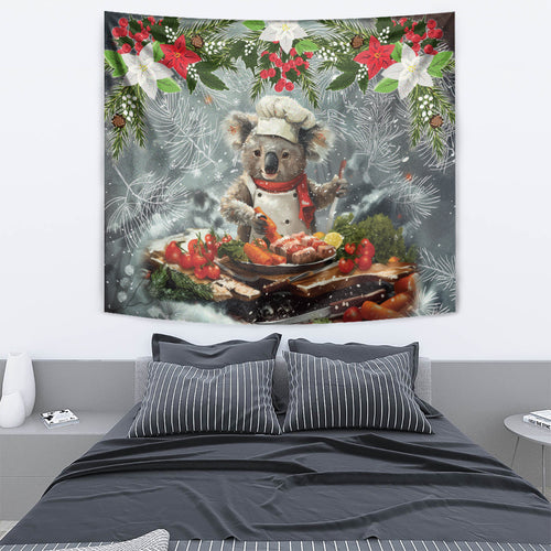 Koala Chef Christmas in July Tapestry