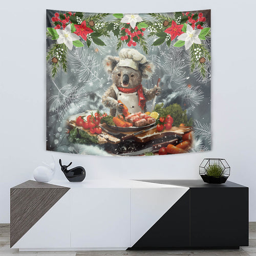 Koala Chef Christmas in July Tapestry