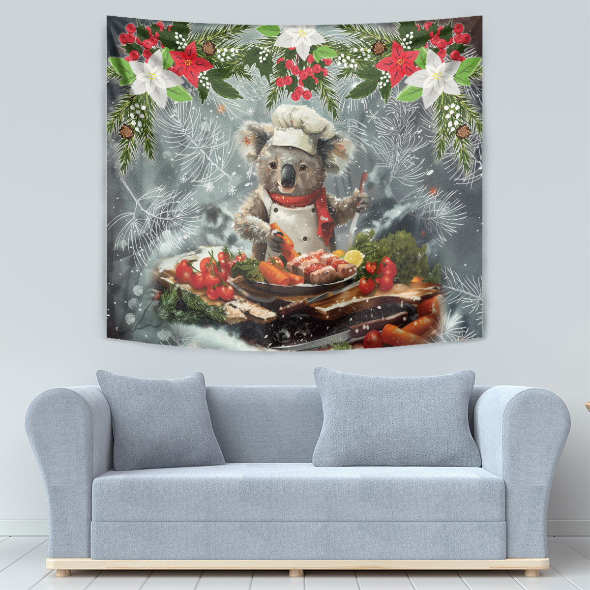 Koala Chef Christmas in July Tapestry