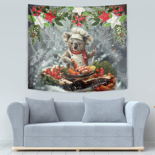Koala Chef Christmas in July Tapestry