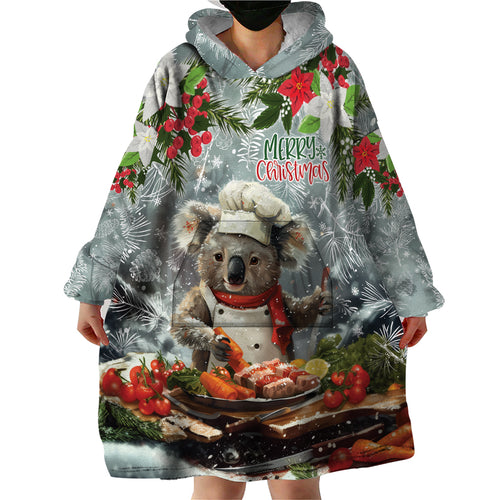 Personalised Koala Chef Christmas in July Wearable Blanket Hoodie