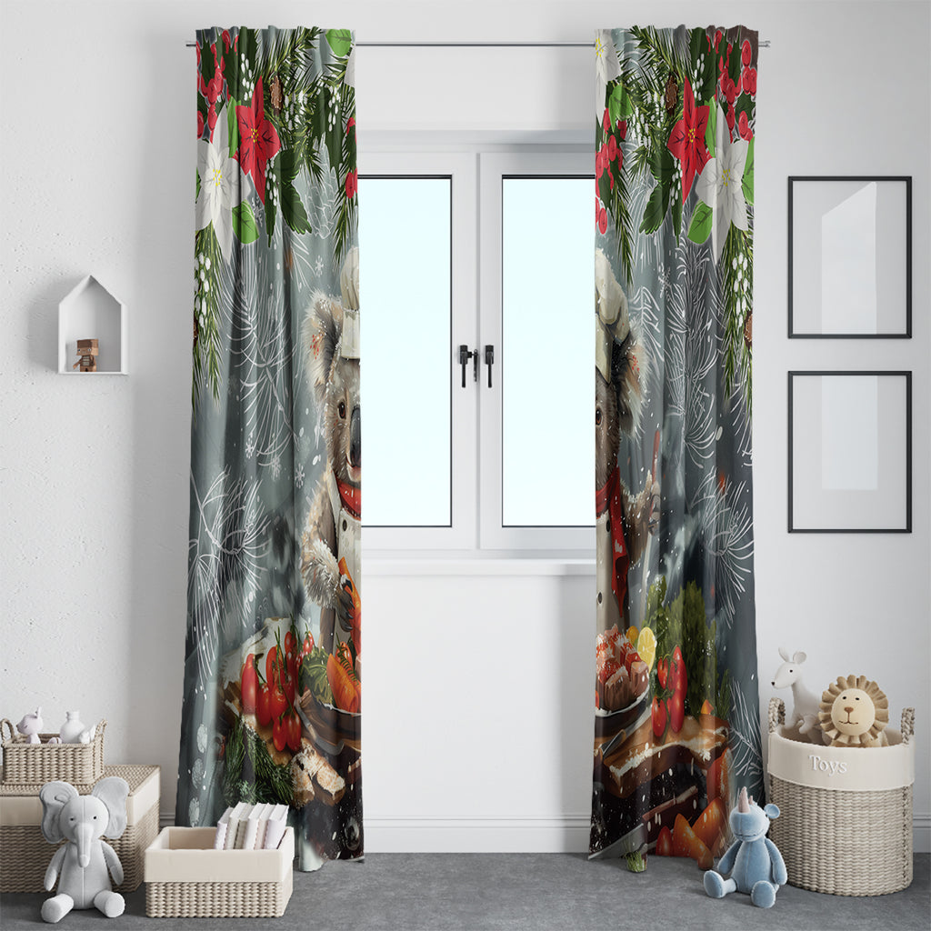 Koala Chef Christmas in July Window Curtain