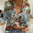 Personalised Koala Chef Christmas in July Women Casual Shirt