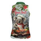 Personalised Koala Chef Christmas in July Women Sleeveless Polo Shirt