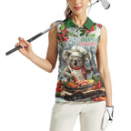Personalised Koala Chef Christmas in July Women Sleeveless Polo Shirt