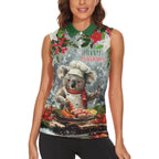 Personalised Koala Chef Christmas in July Women Sleeveless Polo Shirt