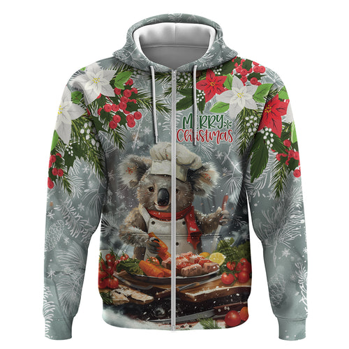 Personalised Koala Chef Christmas in July Zip Hoodie