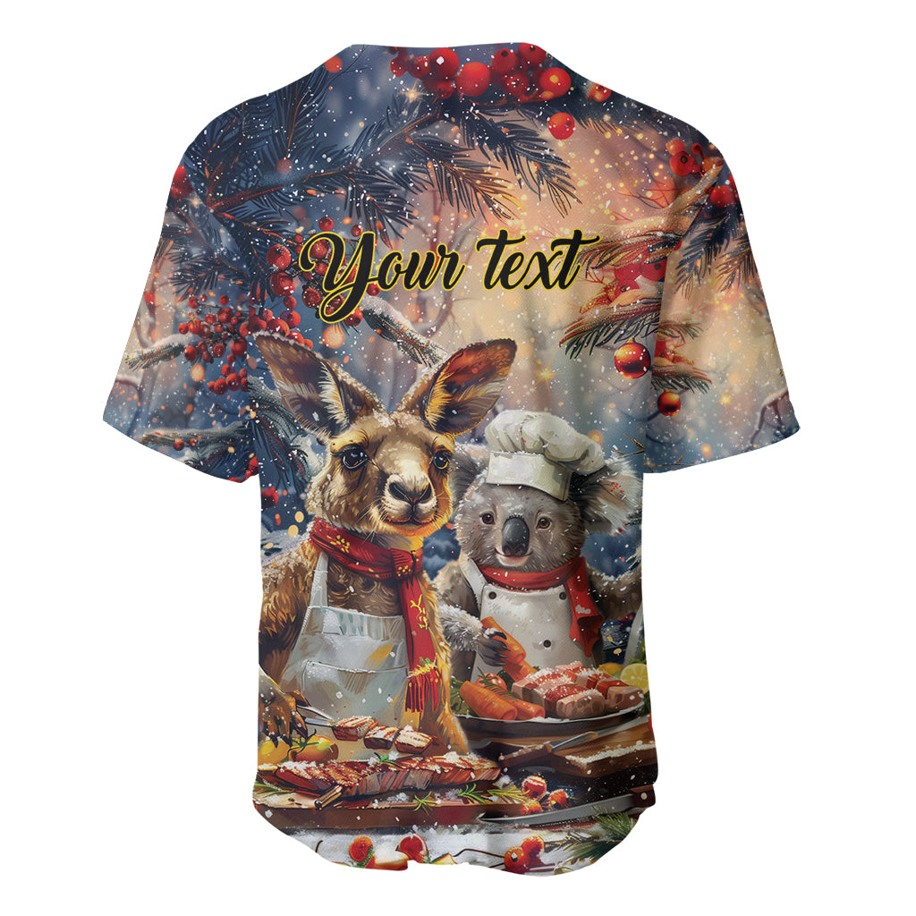 Personalised Aussie Christmas Kangaroo and Koala Baseball Jersey