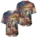 Personalised Aussie Christmas Kangaroo and Koala Baseball Jersey