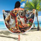 Aussie Christmas Kangaroo and Koala Beach Blanket