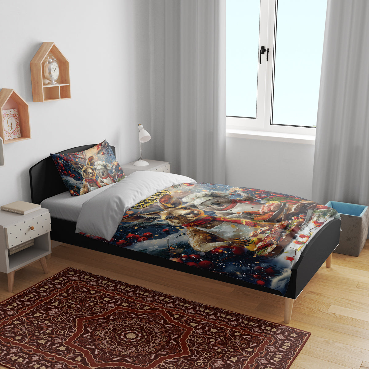 Aussie Christmas Kangaroo and Koala Bedding Set