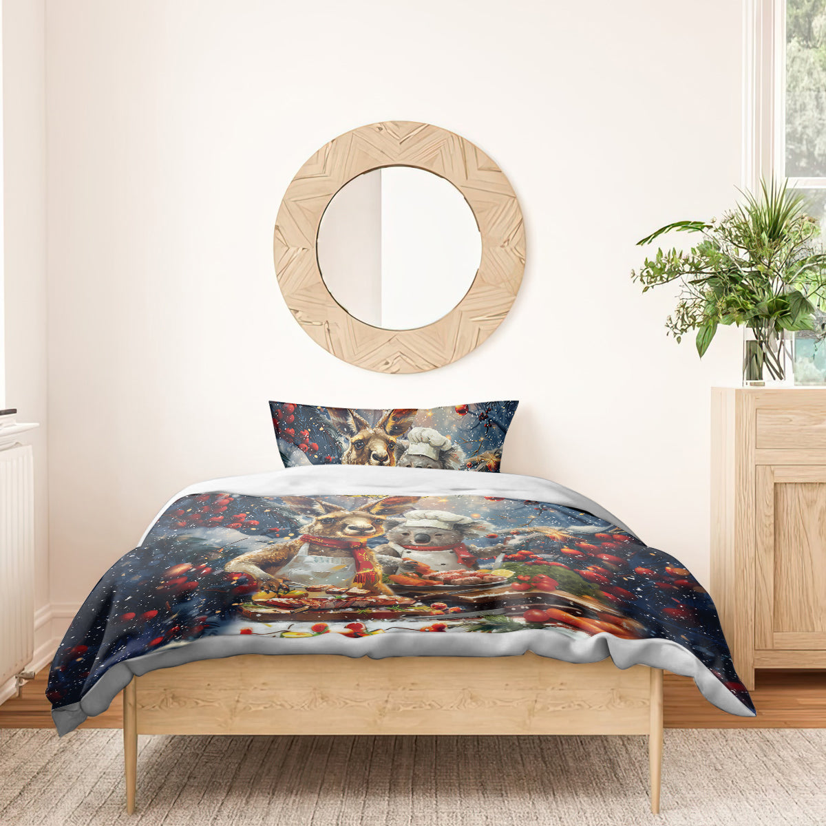 Aussie Christmas Kangaroo and Koala Bedding Set