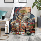 Aussie Christmas Kangaroo and Koala Blanket