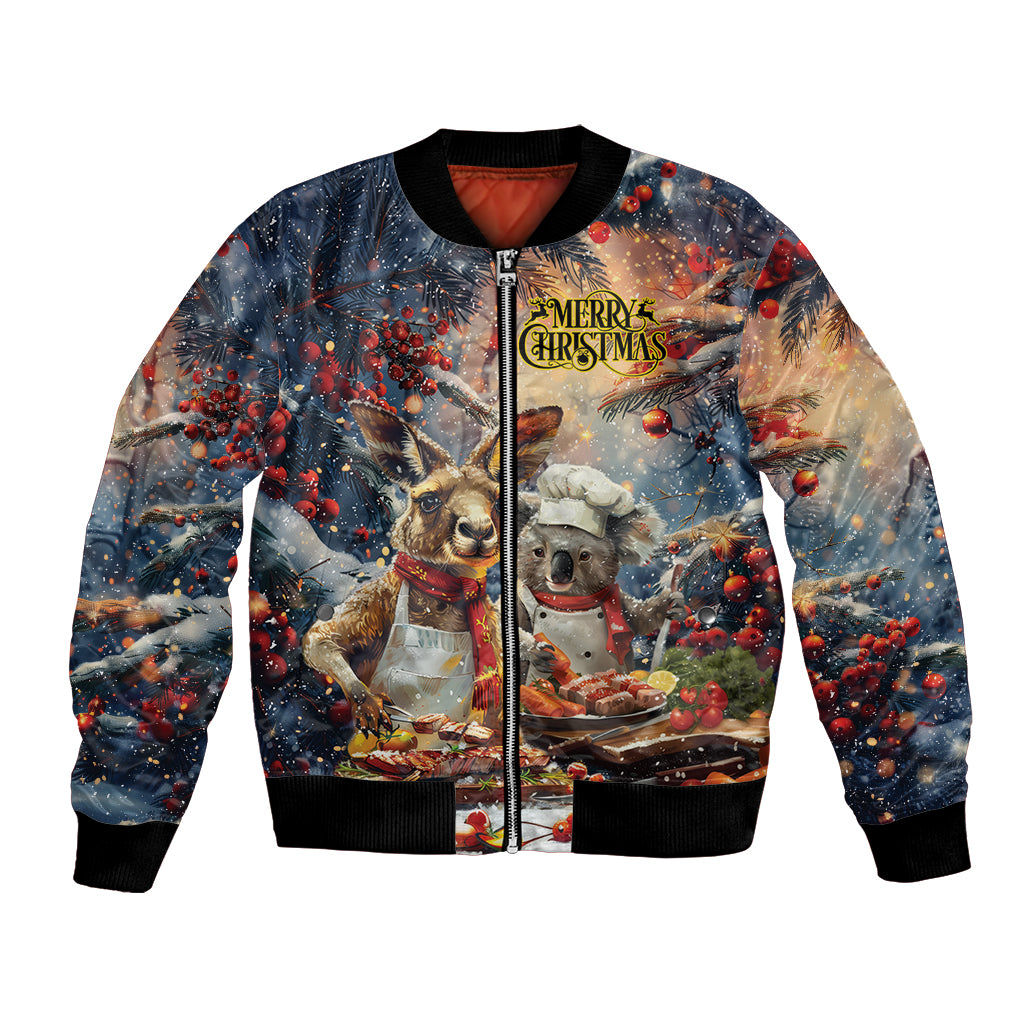 Personalised Aussie Christmas Kangaroo and Koala Bomber Jacket