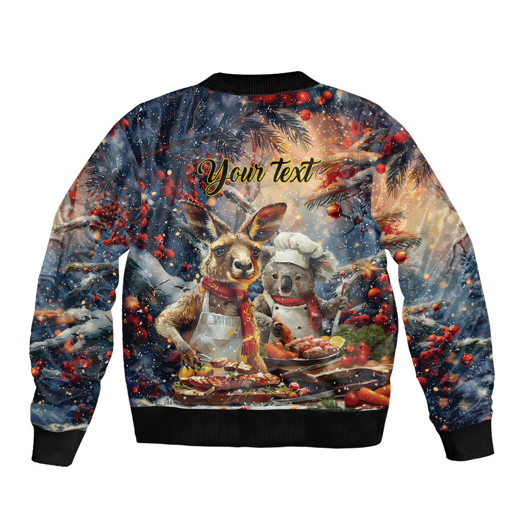 Personalised Aussie Christmas Kangaroo and Koala Bomber Jacket