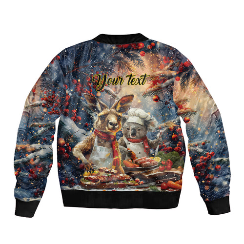 Personalised Aussie Christmas Kangaroo and Koala Bomber Jacket