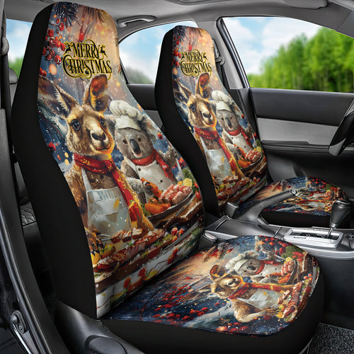 Aussie Christmas Kangaroo and Koala Car Seat Cover