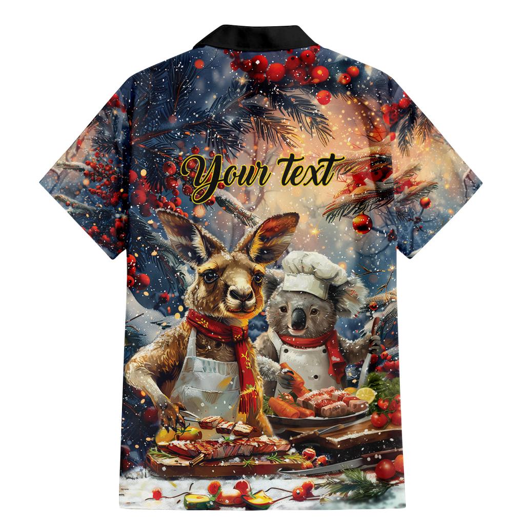 Personalised Aussie Christmas Kangaroo and Koala Family Matching Mermaid Dress and Hawaiian Shirt