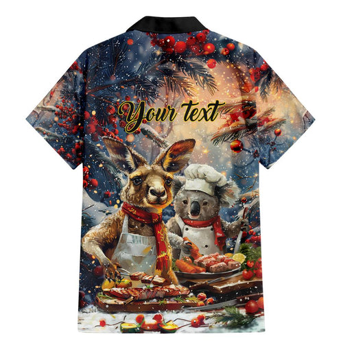 Personalised Aussie Christmas Kangaroo and Koala Family Matching Mermaid Dress and Hawaiian Shirt