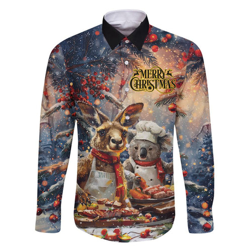 Personalised Aussie Christmas Kangaroo and Koala Family Matching Puletasi and Hawaiian Shirt