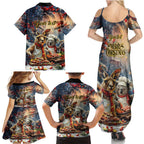 Personalised Aussie Christmas Kangaroo and Koala Family Matching Summer Maxi Dress and Hawaiian Shirt