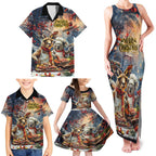 Personalised Aussie Christmas Kangaroo and Koala Family Matching Tank Maxi Dress and Hawaiian Shirt
