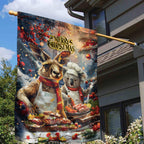 Aussie Christmas Kangaroo and Koala Garden Flag