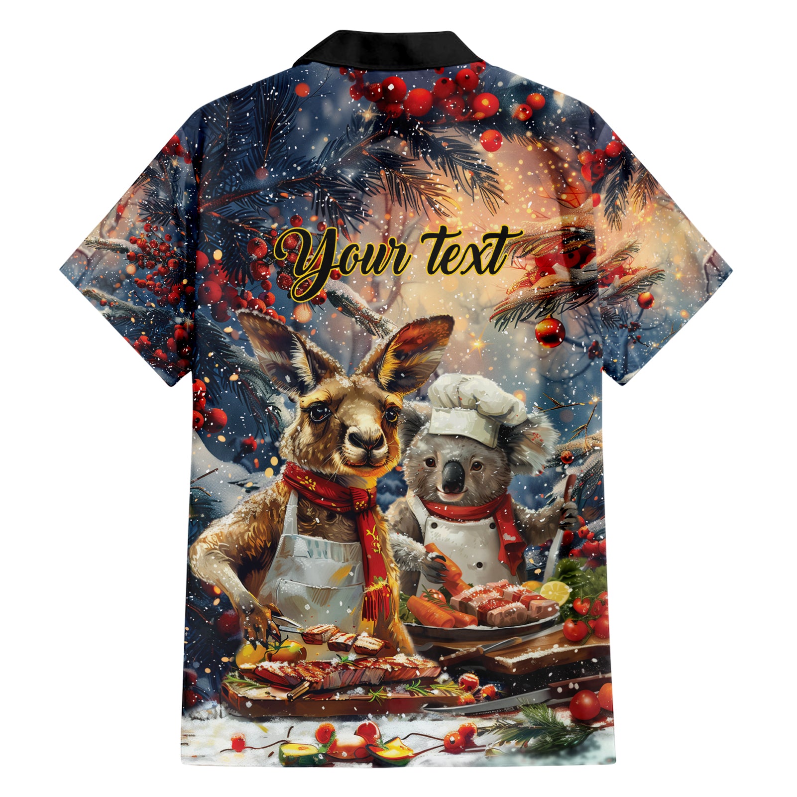 Personalised Aussie Christmas Kangaroo and Koala Hawaiian Shirt