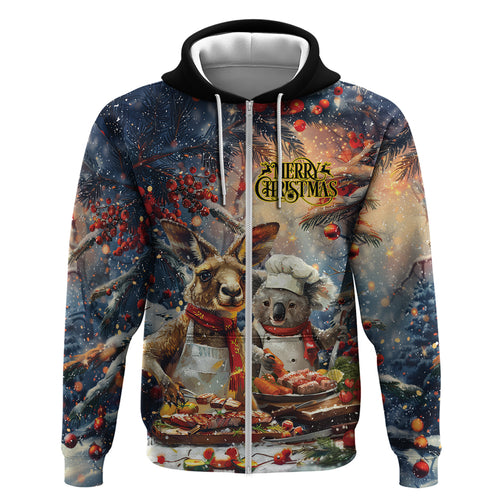 Personalised Aussie Christmas Kangaroo and Koala Hoodie