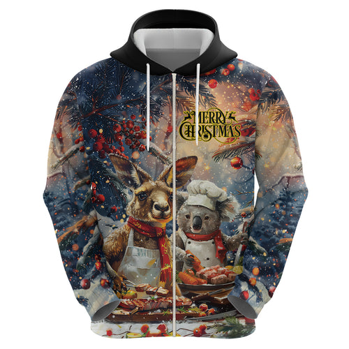 Personalised Aussie Christmas Kangaroo and Koala Hoodie