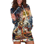 Personalised Aussie Christmas Kangaroo and Koala Hoodie Dress