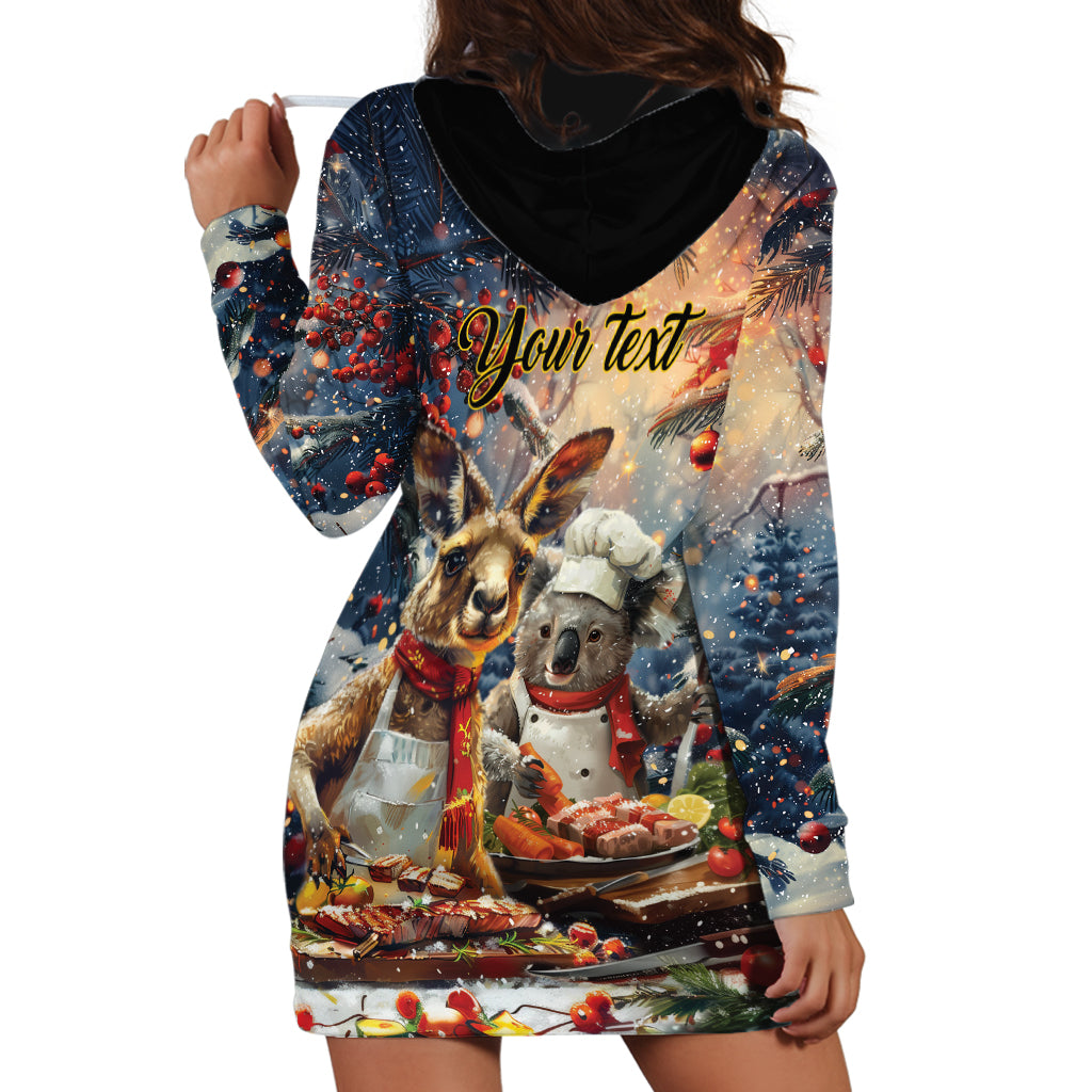 Personalised Aussie Christmas Kangaroo and Koala Hoodie Dress