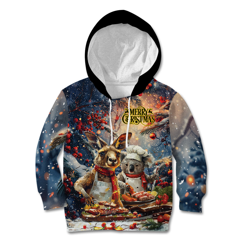 Personalised Aussie Christmas Kangaroo and Koala Kid Hoodie