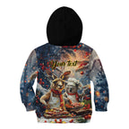 Personalised Aussie Christmas Kangaroo and Koala Kid Hoodie