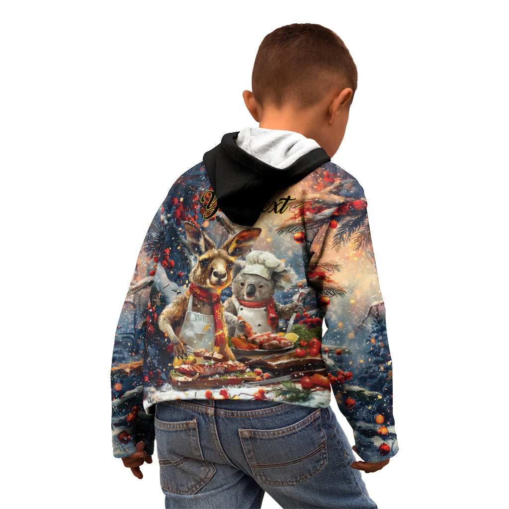 Personalised Aussie Christmas Kangaroo and Koala Kid Hoodie