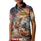 Personalised Aussie Christmas Kangaroo and Koala Kid Polo Shirt