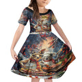 Personalised Aussie Christmas Kangaroo and Koala Kid Short Sleeve Dress