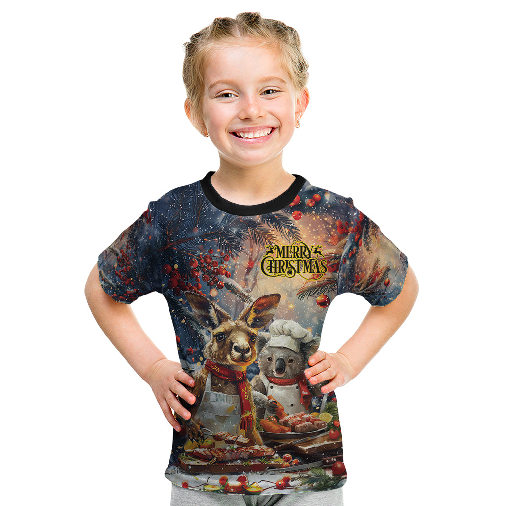 Personalised Aussie Christmas Kangaroo and Koala Kid T Shirt
