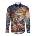 Personalised Aussie Christmas Kangaroo and Koala Long Sleeve Button Shirt