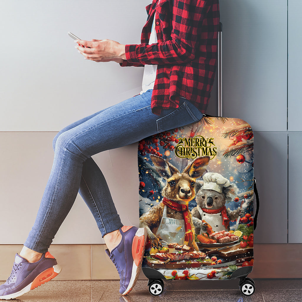 Aussie Christmas Kangaroo and Koala Luggage Cover