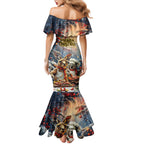 Personalised Aussie Christmas Kangaroo and Koala Mermaid Dress