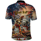 Personalised Aussie Christmas Kangaroo and Koala Polo Shirt