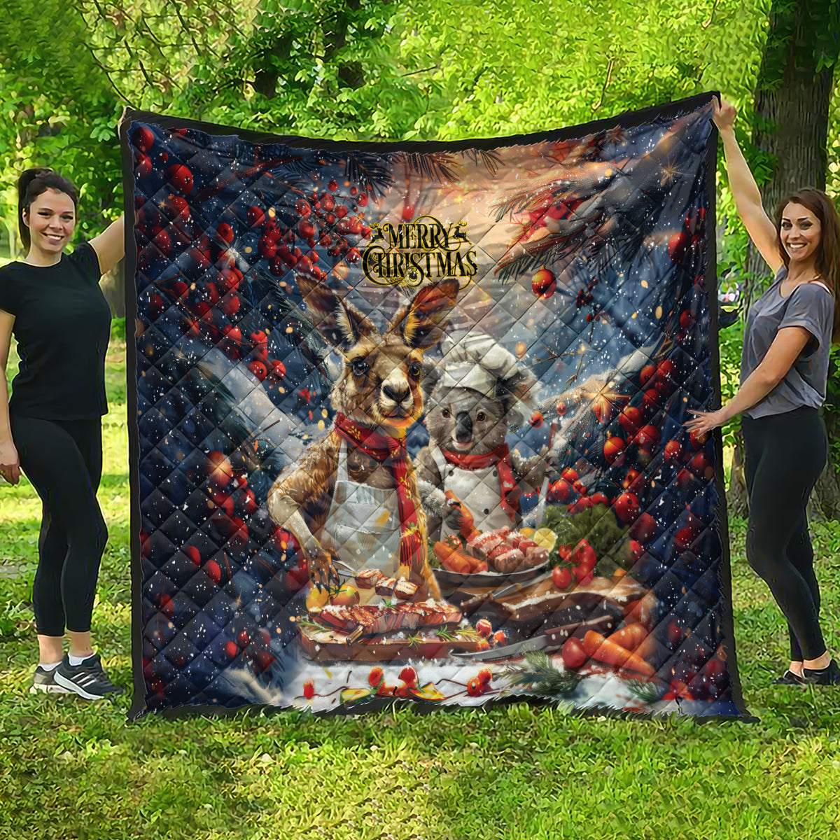 Aussie Christmas Kangaroo and Koala Quilt