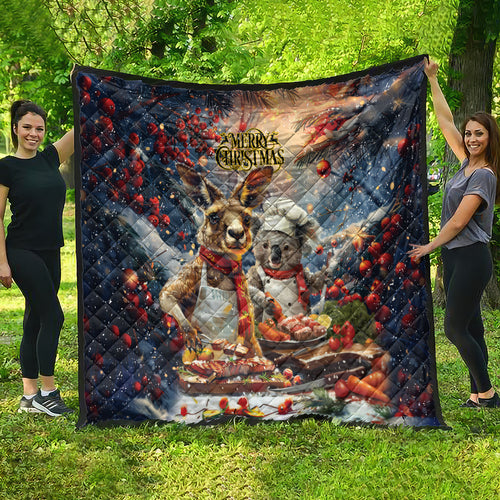 Aussie Christmas Kangaroo and Koala Quilt
